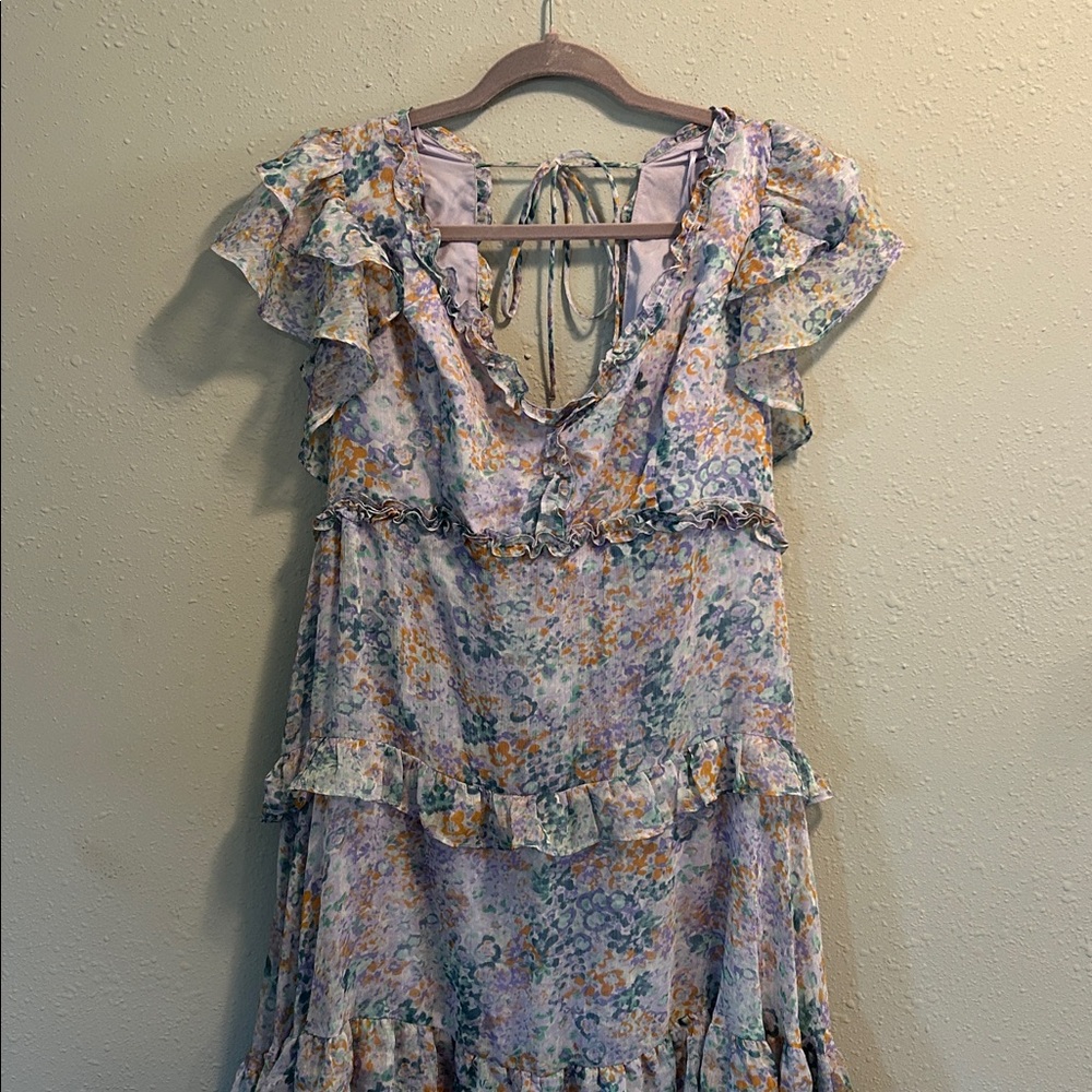 Astr the Label Mable Floral Tiered Cutout Chiffon Maxi Dress - Picture 4 of 9